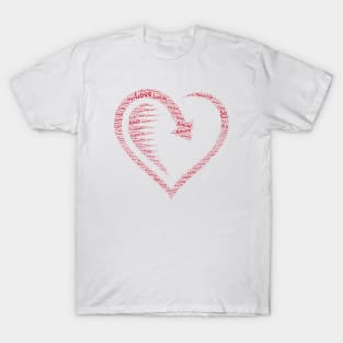 Je T'aime Modern Love Heart Fashion Tee T-Shirt